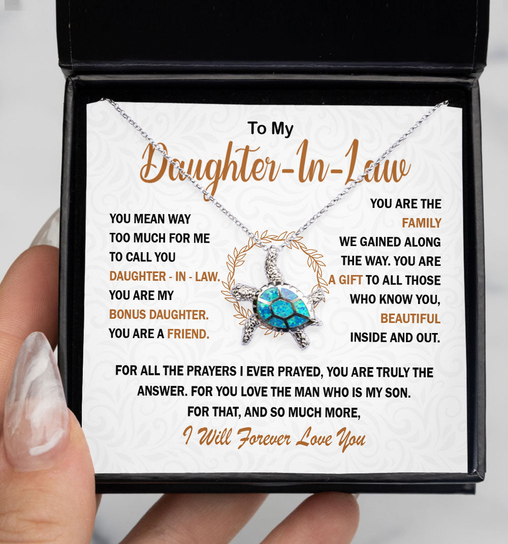 To My Daughter-in-law Necklace Gift, You are my bonus daughter, my friend, my family - Love Knot, Alluring, Eternal Hope Necklace LX053D