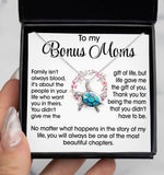 To My Bonus Mom Necklace Gift - Life gave me the gift of you Love Knot, Alluring Beauty, Eternal Hope Necklace LX070C