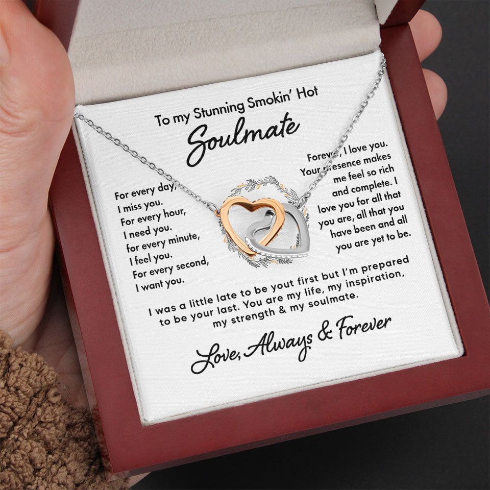 To My Wife Soulmate Girlfriend Necklace Gift - Forever I Love You - Custom Love Knot Necklace, Alluring Beauty, Valentine Gift LX003F