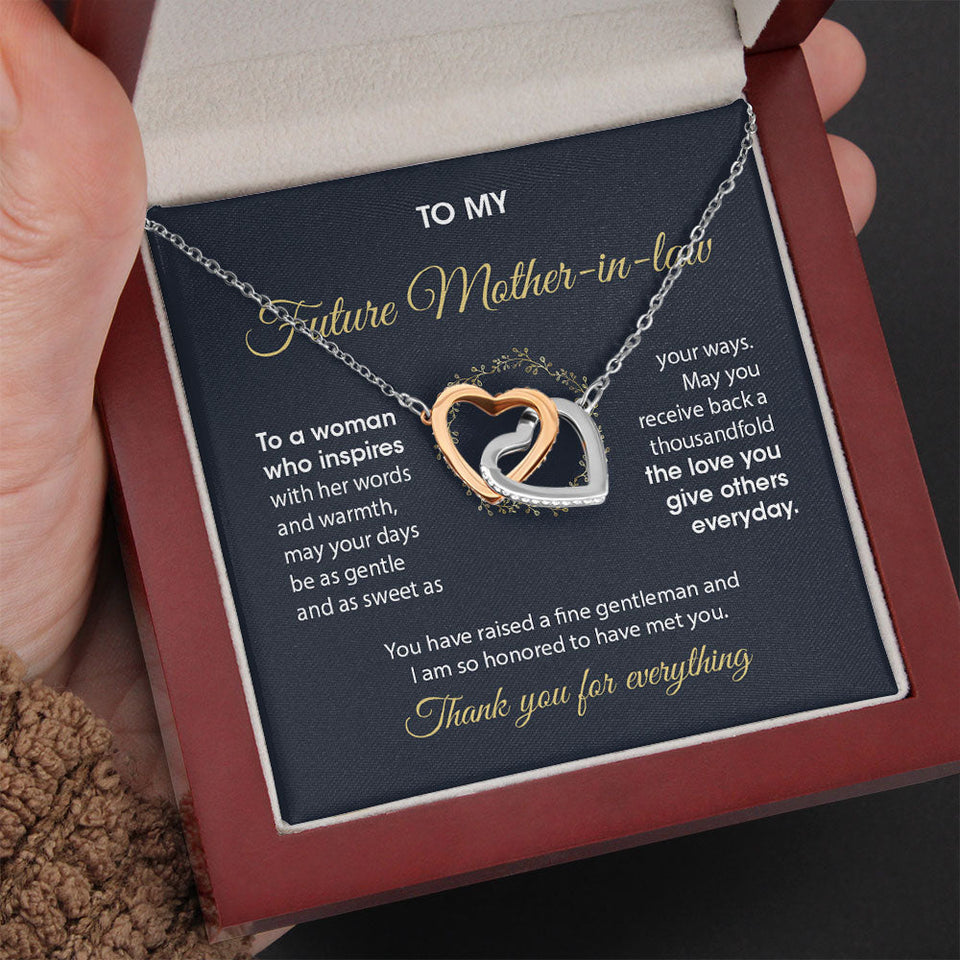 To My Boyfriend's Mom Necklace Gift - I am so honored to have met you Daughter-in-law to Mother-in-law GiftLove Knot, Alluring Beauty Necklace LX069A