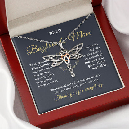 To My Boyfriend's Mom Necklace Gift - I am so honored to have met you Daughter-in-law to Mother-in-law GiftLove Knot, Alluring Beauty Necklace LX069A