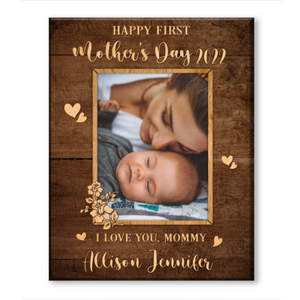 First Mother’s Day Picture Canvas, Personalized First Mother’s Day Gift From Baby, Mother’s Day 2022 Gift New Mom, 1st Mother’s Day Gift