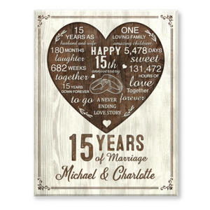 15th Year Anniversary Gift, 15th Wedding Anniversary Gift For Husband, 15 Year Anniversary Gift For Wife