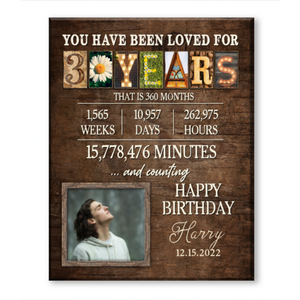 30th Birthday Gift, 30th Birthday Presents, 30th Birthday Gift For Him, Birthday Gifts For 30 Year Olds, 30th Birthday Canvas