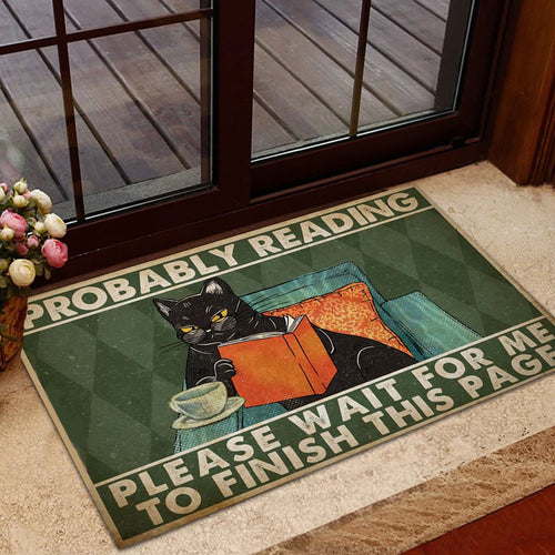 Probably Reading Please Wait For Me Doormat TXX