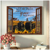 Window Farm Angus Cows Live By Faith Canvas Wall Art