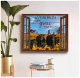 Window Farm Angus Cows Live By Faith Canvas Wall Art