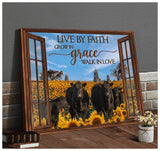 Window Farm Angus Cows Live By Faith Canvas Wall Art