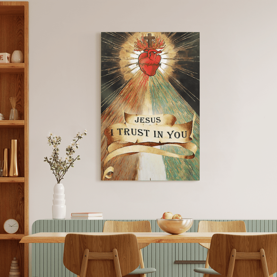 Heart Jesus i trust in you - Matte Canvas