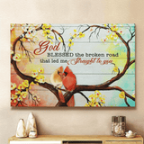 God Blessed The Broken Road Cardinal Couple - Matte Canvas