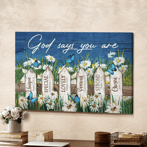 Beautiful Daisy Garden God says you are Jesus Landscape - Matte Canvas