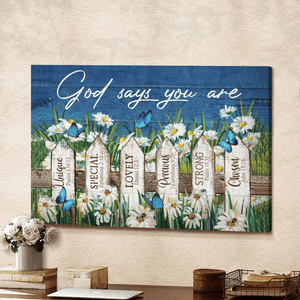 Beautiful Daisy Garden God says you are Jesus Landscape - Matte Canvas