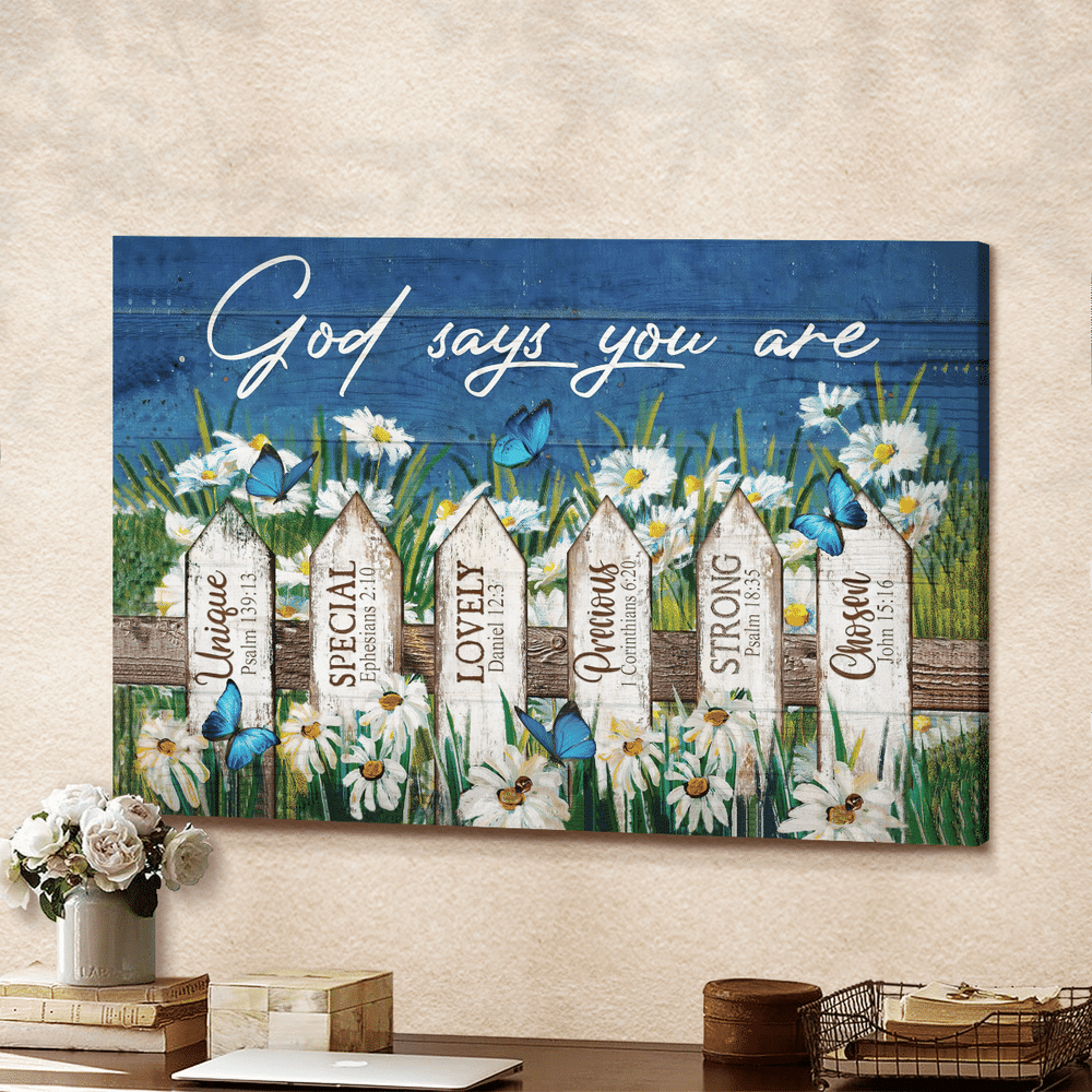 Beautiful Daisy Garden God says you are Jesus Landscape - Matte Canvas