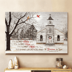 Church and Cardinal The Lord Bless You - Matte Canvas