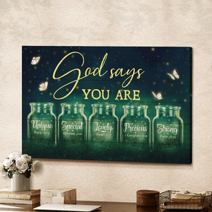 Beautiful Night Firefly Drawing Pretty Butterfly God Says You Are - Matte Canvas