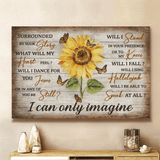 Jesus Sunflower and yellow butterfly I can only imagine - Matte Canvas