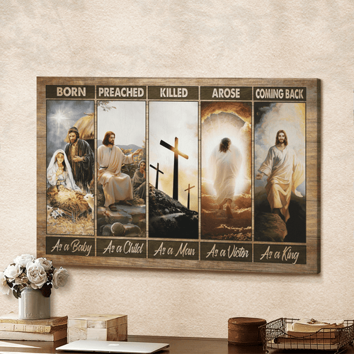 Jesus painting The life of Jesus He comes back as a king - Matte Canvas