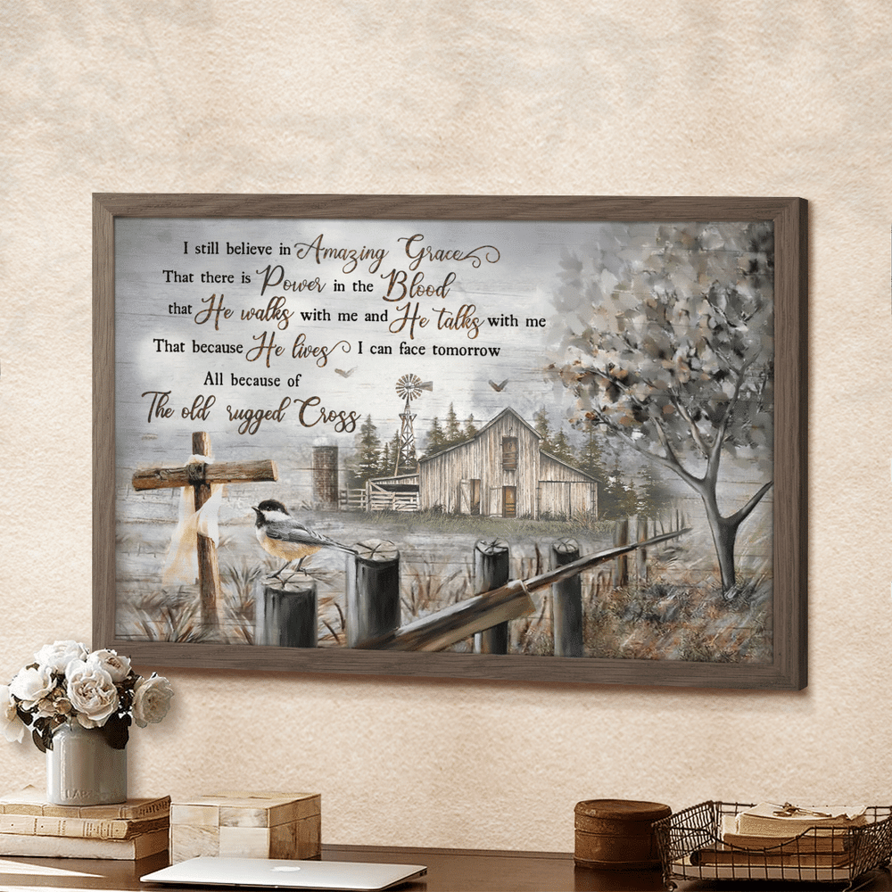 The Old Barn I Still Believe In Amazing Grace Jesus - Matte Canvas