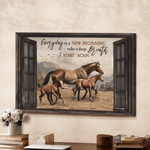 Everyday Is A New Beginning Horses - Matte Canvas