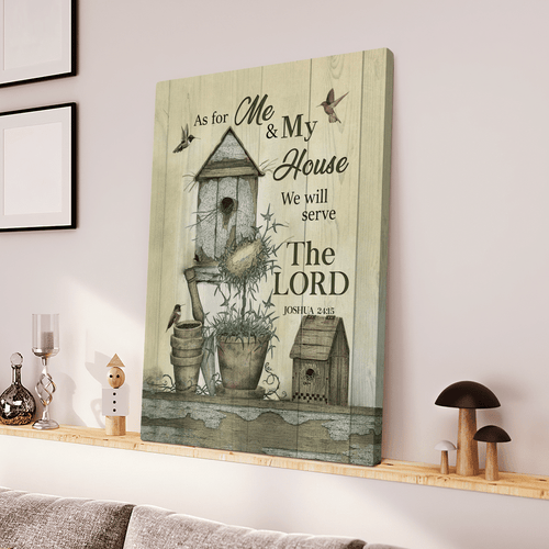 Hummingbird We Will Serve The Lord - Matte Canvas