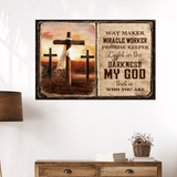 Jesus Cross Way Maker Miracle Worker Promise Keeper - Matte Canvas