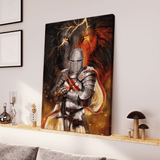 Knight Templar And lion Jesus - Matte Canvas