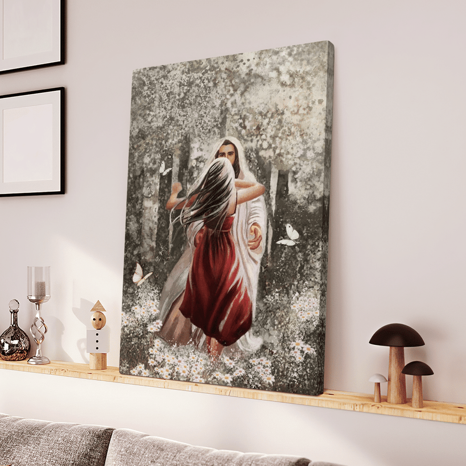 Jesus Hugging Beautiful Girl - Matte Canvas