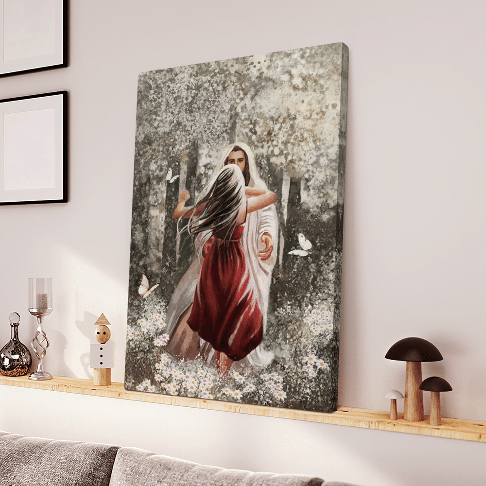 Jesus Hugging Beautiful Girl - Matte Canvas