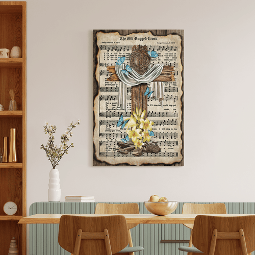 Cross, Crown of thorns, Song lyrics, The old rugged cross - Matte Canvas