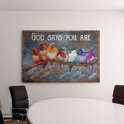 Hummingbird God says you are Canvas Wall Art, Wall Decor Visual Art
