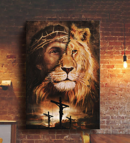 Jesus and lion Amazing combination Canvas And Poster, Wall Decor Visual Art