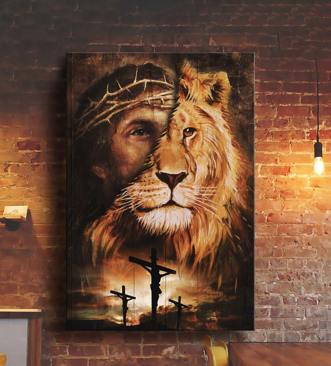 Jesus and lion Amazing combination Canvas And Poster, Wall Decor Visual Art