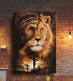Jesus and lion Amazing combination Canvas And Poster, Wall Decor Visual Art