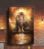 Jesus Gorgeous Lion Jesus and Lamb water Reflection Canvas And Poster, Wall Decor Visual Art