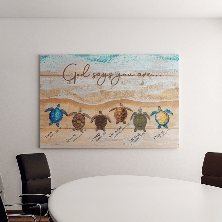 Turtle God says you are Canvas Wall Art, Wall Decor Visual Art