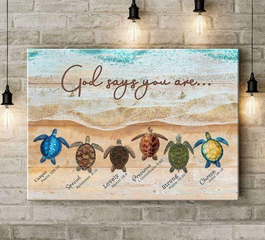 Turtle God says you are Canvas Wall Art, Wall Decor Visual Art