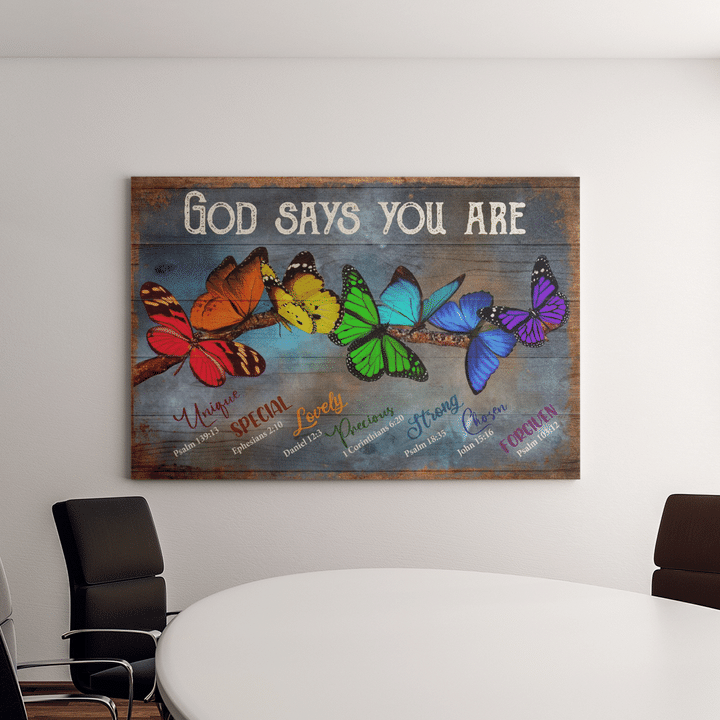 Butterfly God says you are Canvas Wall Art, Wall Decor Visual Art