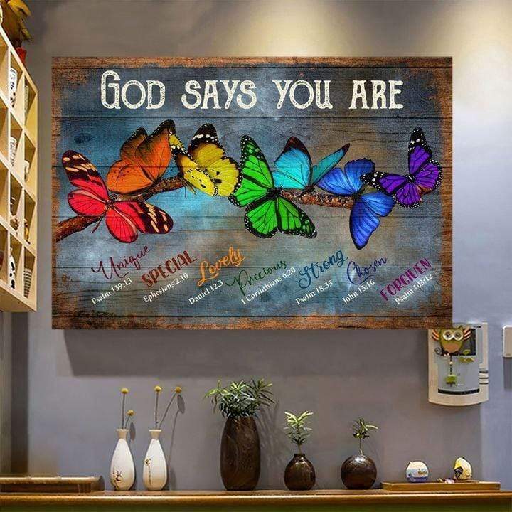 Butterfly God says you are Canvas Wall Art, Wall Decor Visual Art
