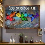 Butterfly God says you are Canvas Wall Art, Wall Decor Visual Art