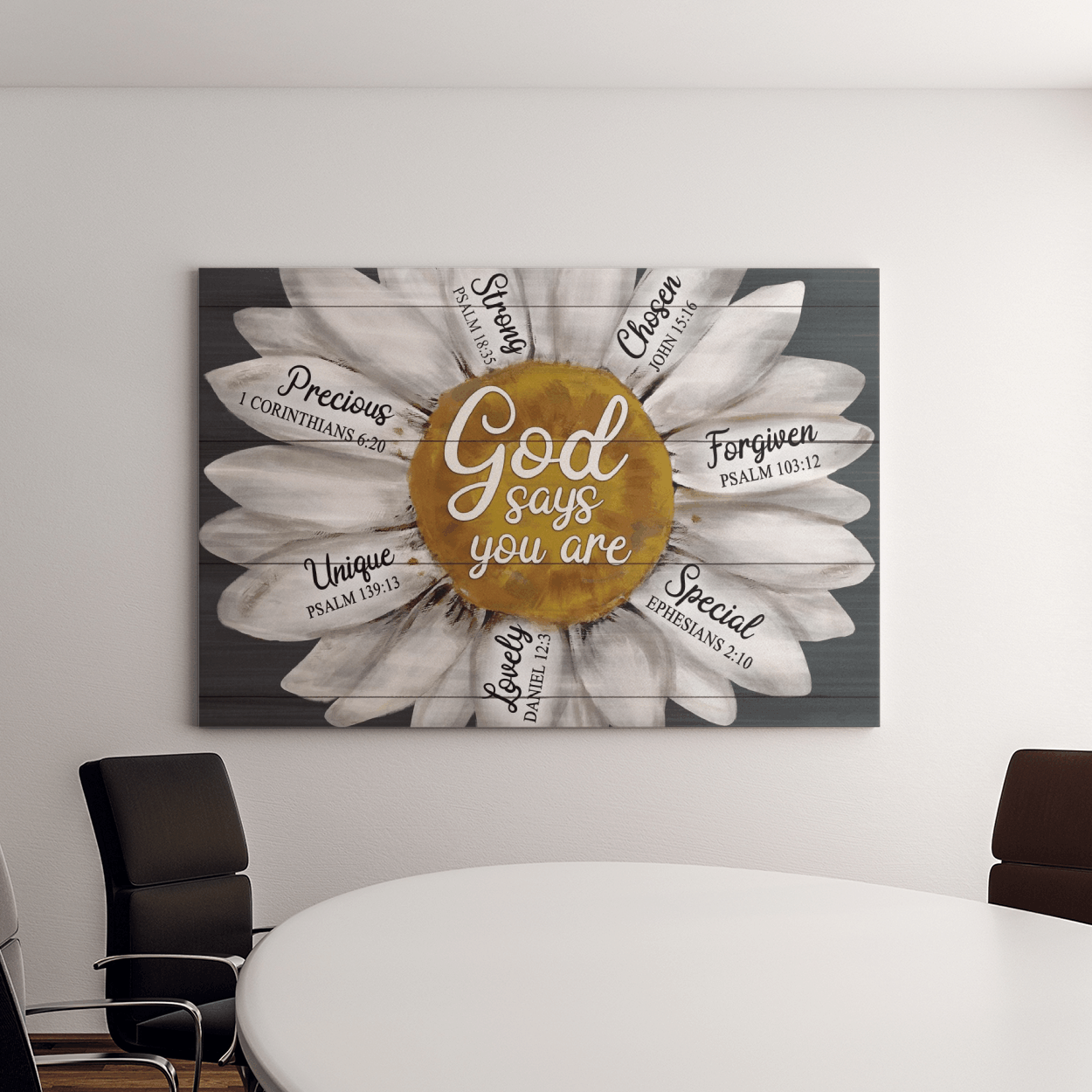Daisy Flower God says you are Canvas And Poster, Wall Decor Visual Art