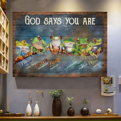 Frog God Says You Are Canvas And Poster, Wall Decor Visual Art