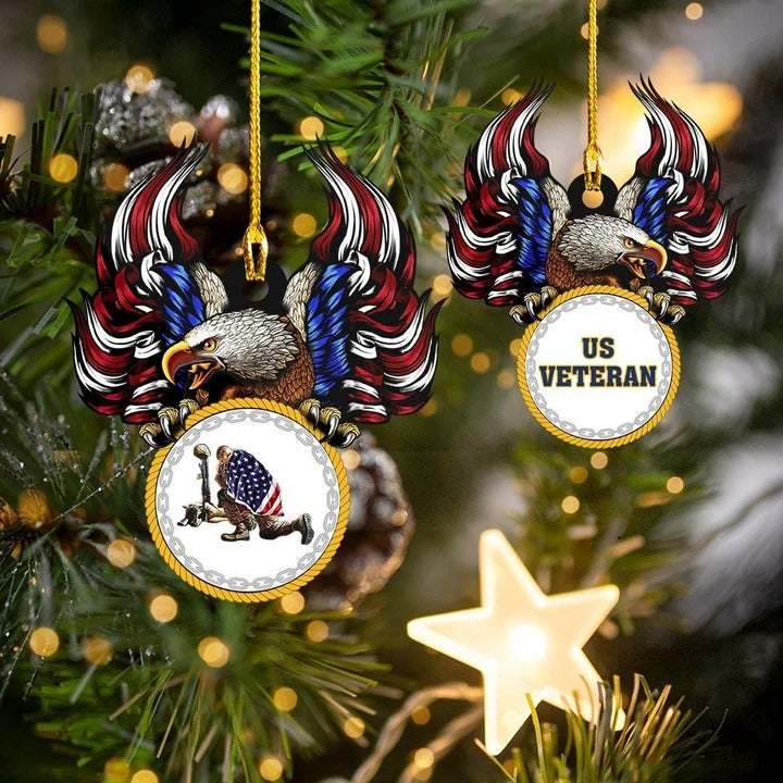 US Veteran Ornaments, American Eagle Hanging Ornament For Christmas