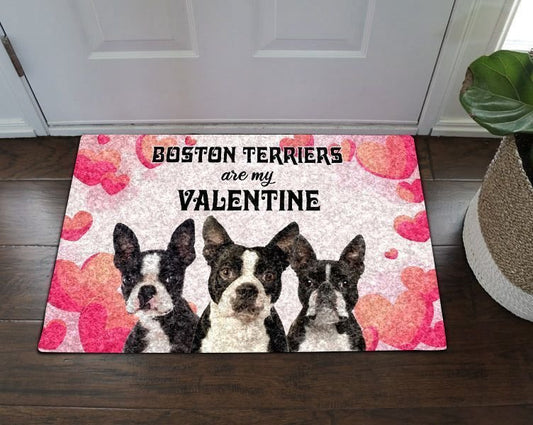 Boston Terrier Valentine Doormat