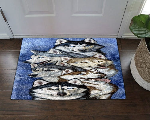 Siberian Husky Snow Doormat