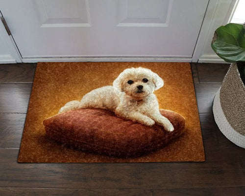White Shih Poo Doormat