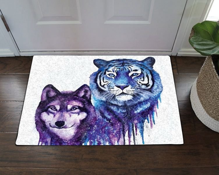 Husky And Tiger Doormat