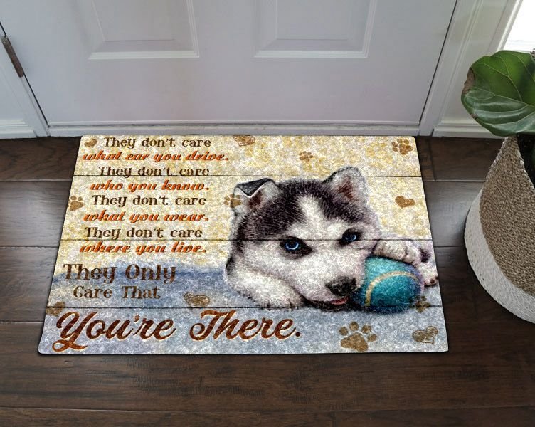Family Husky Tennis Husky Doormat