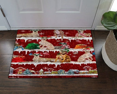 Greyhound Snow Christmas Doormat