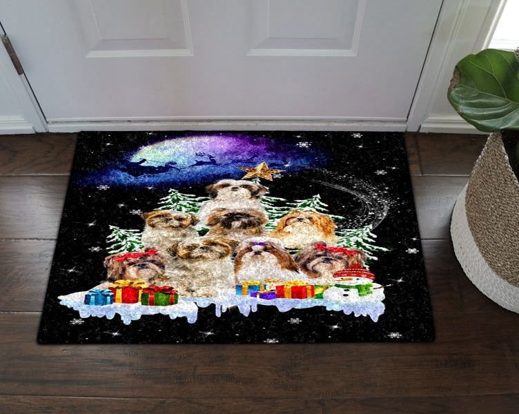 Shih Tzu Christmas Night Doormat