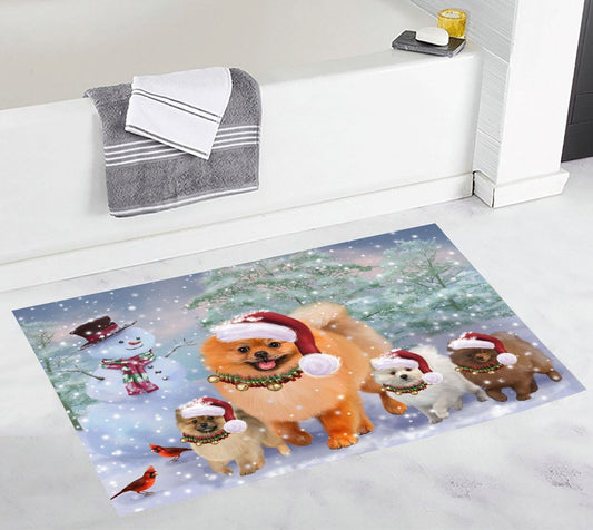 Pomeranians Christmas Dog Running Doormat